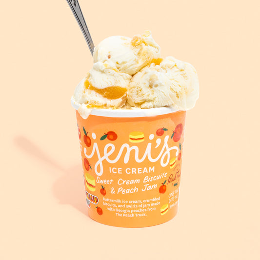 Sweet Cream Biscuits & Peach Jam Pint Jeni's Splendid Ice Creams